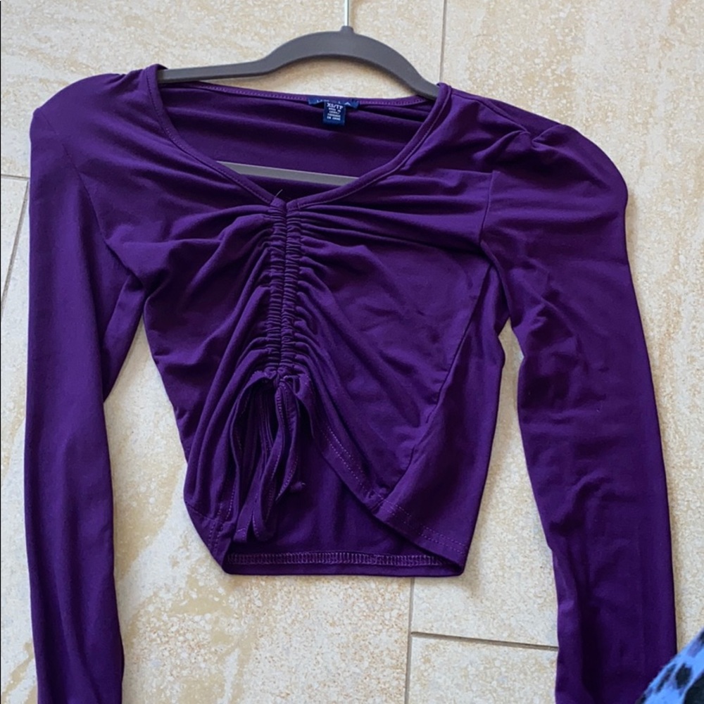 purple tie top